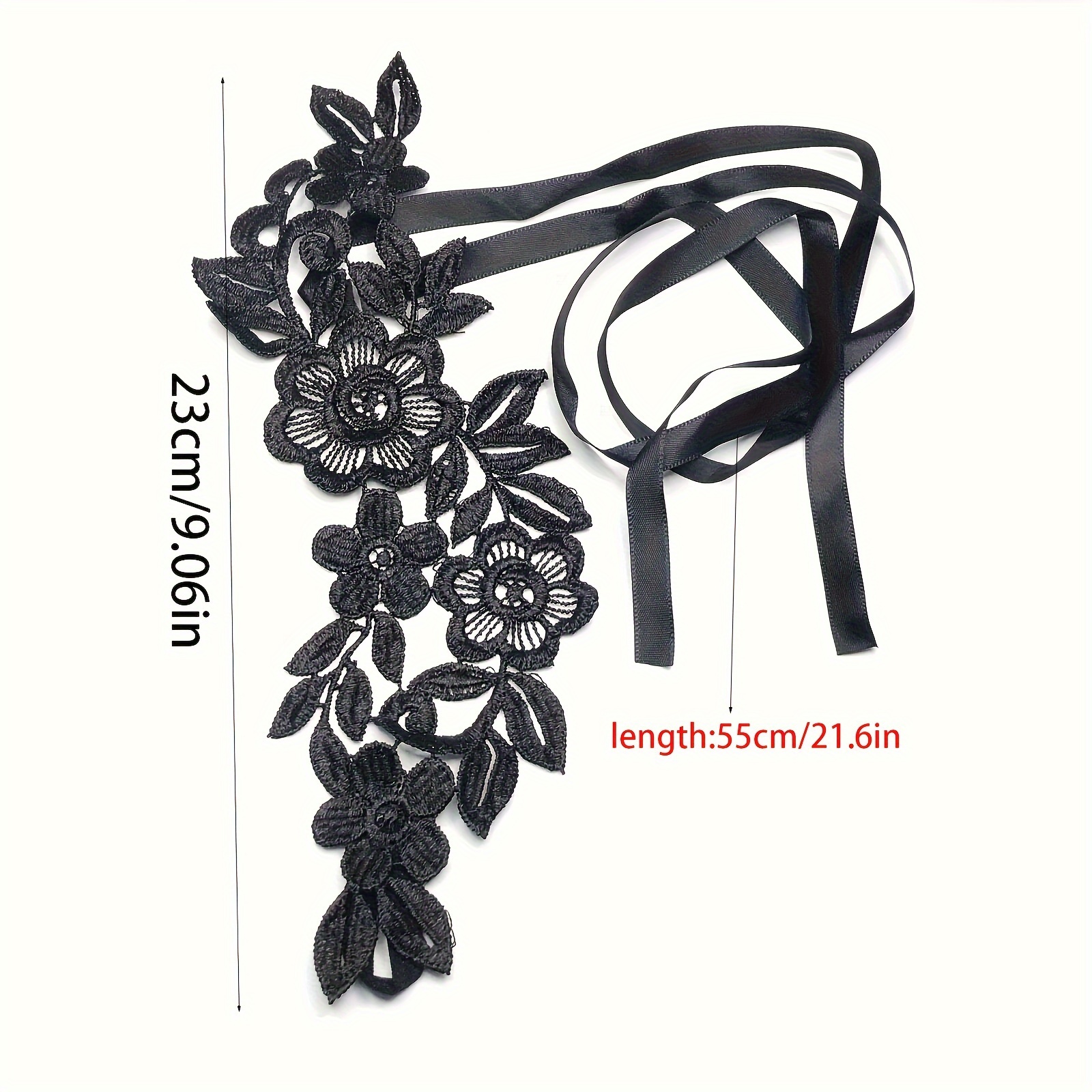 2pc Floral Lace Embroidery Anklet & Toe Ring Set for Women